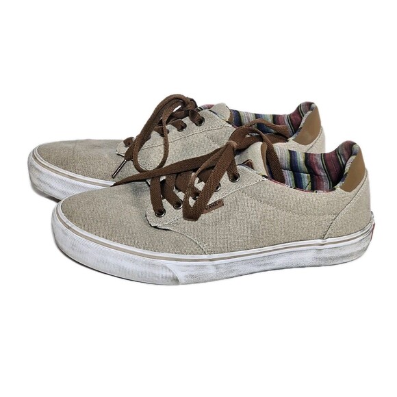 Vans Shoes Deluxe Comfort Plaid Insole Mens Size 10 Brown Beige - Picture 5 of 7